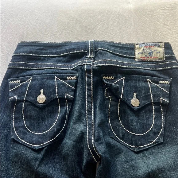 Vintage True Religion Indigo low rise Flare Jeans; women’s 29 - Picture 5 of 8